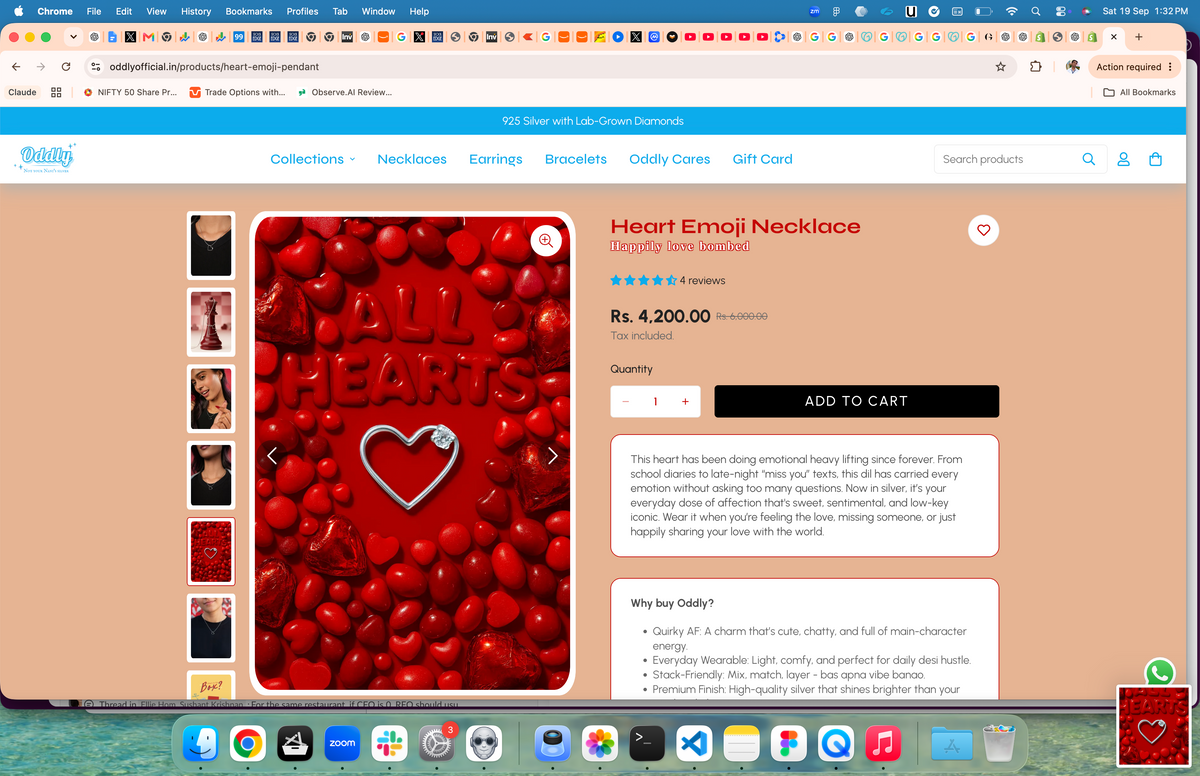 Heart Emoji Necklace product page